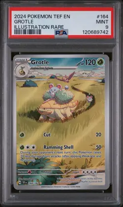 2024 POKEMON TEF EN TEMPORAL FORCES 164 GROTLE ILLUSTRATION RARE PSA 9 LOW POP - Image 1