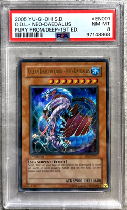 Yugioh Card 1st Ed. Ocean Dragon Lord Neo Daedalus PSA 8, SD4-EN001, 2005 (1) - Image 1