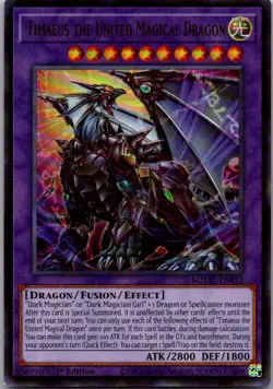 Yugioh Timaeus the United Magical Dragon MZMU-EN012 Ultra Rare 1st Edition NM - Image 1