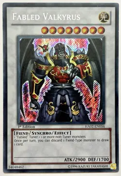 HA02-EN056 Fabled Valkyrus - Secret Rare 1st Edition Lightly Played YuGiOh - Image 1