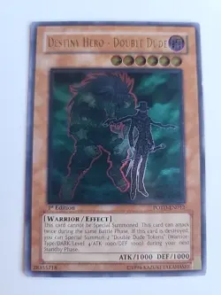 Yugioh Destiny Hero - Double Dude (Ultimate Rare) POTD-EN012 1st Edition #Y84 - Image 1