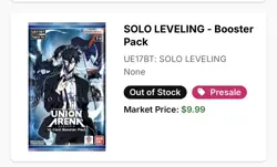 Union Arena Solo Leveling Sleeved Booster Pack English 17 Pack Lot - Image 2