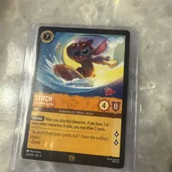 Disney Lorcana Fabled Stitch Carefree Surfer Legendary Card 24/204 Non Foiled - Image 1