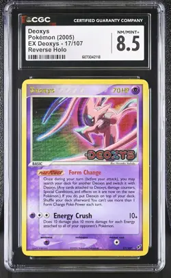 CGC 8.5 Deoxys 2005 EX Deoxys 17/107 Reverse Holo STAMPED Pokemon Card - Image 1