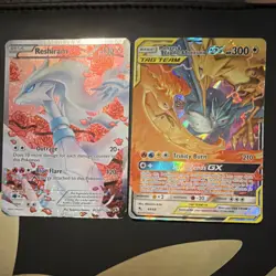 Pokemon TCG Reshiram, Moltres, Zapdos, Articuno GX/Tag Team Holo Card Lot - Image 1