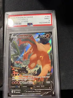 Charizard V 154/172 SW&SH Brilliant Stars Full Art PSA 9 Graded Pokemon Card WOW - Image 1