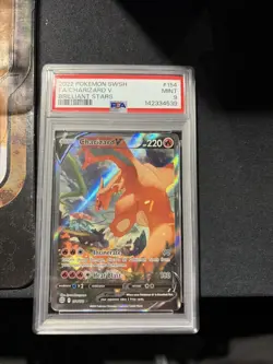 Charizard V 154/172 SW&SH Brilliant Stars Full Art PSA 9 Graded Pokemon Card WOW - Image 2