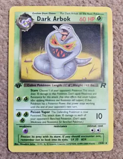 Dark Arbok 19/82 1st Edition Rare Team Rocket WOTC Pokemon card - Image 1
