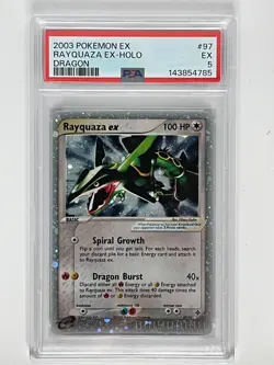 2003 Pokemon EX Dragon Rayquaza EX Holo 97/97 PSA 5 - Image 1