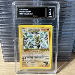 2000 Pokemon Gym Challenge #6 Giovanni's Machamp-Holo 6/132 Graded GMA 3 - Image 1
