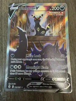 Pokemon Umbreon V Ultra Rare Full Art Holo 189/203 SWSH07: Evolving Skies 200 HP - Image 1