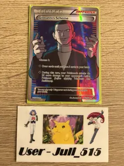Pokemon Card Giovanni’s Scheme 162/162 Trainer Full Art XY Breakthrough LP - Image 1