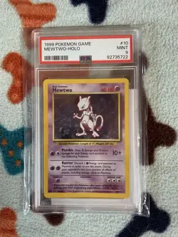 1999 Pokemon Game Base Set Unlimited Mewtwo PSA 9 10/102 - Image 1