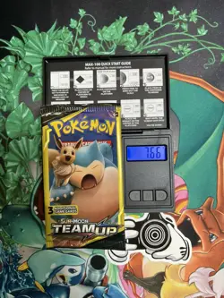 Pokemon TCG Sun & Moon Team Up Mini Booster Pack Snorlax & Eevee Sealed 7.66G - Image 1