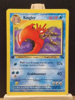 Pokemon 1999 WOTC 1st Edition Fossil Kingler 38/62 - Light Play - Image 1