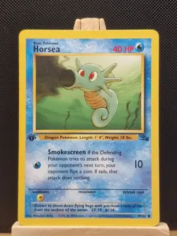 Pokemon 1999 WOTC 1st Edition Fossil Horsea 49/62 - Excellent - Image 1