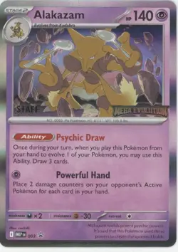 Alakazam Pokemon Mega Evolution Staff Promo #003 - Image 1