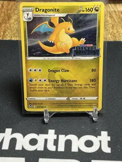 Dragonite Prerelease Stamp Pokemon Sword & Shield Silver Tempest 131/195 NM Rare - Image 1