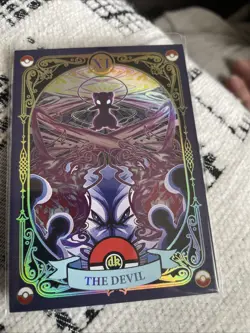 Pokemon Chinese Mengka Mew And Mewtwo The Devil Hit Tarot Card 123/588 - Image 1