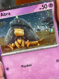 POKEMON ABRA 063/165 COSMOS HOLO WITH HD SWIRL SCARLET & VIOLET 151 NM CARD - Image 5