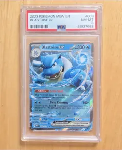 PSA 8 Blastoise ex #009/165 – Pokemon 151 Set (2023) – NM-MT Graded Card - Image 1