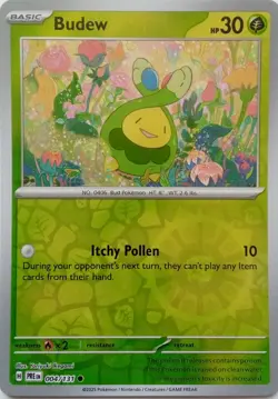 004/131 BUDEW REVERSE HOLO PRISMATIC EVOLUTIONS POKEMON CARD - Image 1