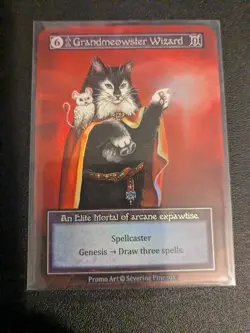 Sorcery TCG Grandmeowster Wizard Foil Promo Card NM - Image 1