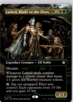 Lathril, Blade of the Elves (Borderless) Foundations Regular NM R 0349 - Image 1