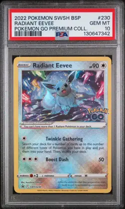 Pokemon Card PSA 10 Radiant Eevee SWSH230 Shiny Promo GO Holo Collection 2022 #2 - Image 1
