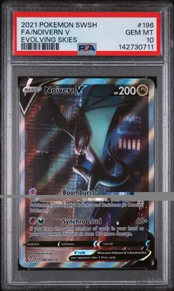 2021 POKEMON SWORD & SHIELD EVOLVING SKIES #196 FULL ART/NOIVERN V PSA 10 - Image 1