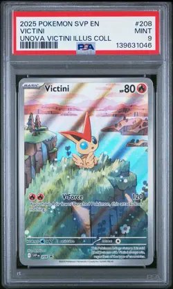 2025 POKEMON SVP EN-SV BLACK STAR PROMO #208 VICTINI PSA 9 - Image 1