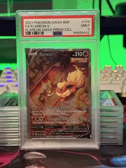 Pokemon Flareon V Full Art Promo Holo Card SWSH179 PSA 9 EN Sword & Shield - Image 1