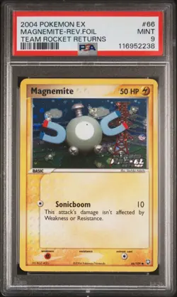 2004 POKEMON EX TEAM ROCKET RETURNS MAGNEMITE #66 REVERSE PSA 9 MINT #116952238 - Image 1