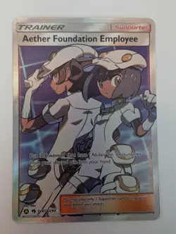Pokemon Aether Foundation Employee Shiny Holo Rare SV81/SV94 Hidden Fates Card - Image 1