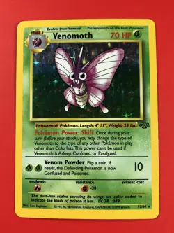 1999 | Pokemon TCG (VENEMOTH 13/64 MP | JUNGLE) Holo Unlimited Card CCG English - Image 3