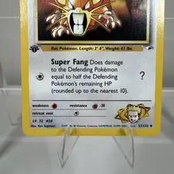 Pokemon Lt. Surge's Raticate 51/132 1st Edition Gym Heroes Pokemon Card - Image 3