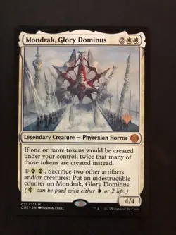 MTG Mondrak, Glory Dominus Phyrexia: All Will Be One Promo - Image 1