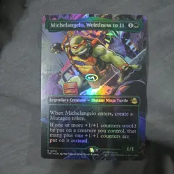 Michelangelo, Weirdness to 11 Borderless Teenage Mutant Ninja Turtles Foil MTG - Image 1