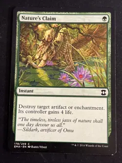 1x Nature's Claim (178) Eternal Masters LP MTG Magic the Gathering x1 MKE - Image 1