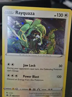 DOUBLE 🔥 SWIRL 🌀 Rayquaza SWSH029 Cosmos Holo Rare Crown Zenith Pokemon - Image 2