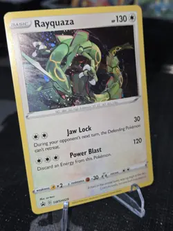 DOUBLE 🔥 SWIRL 🌀 Rayquaza SWSH029 Cosmos Holo Rare Crown Zenith Pokemon - Image 3