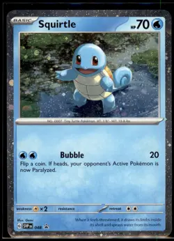 Scarlet and Violet 151 Pokemon Squirtle SVP 048 Holo Rare SVP Black Star Promo - Image 1