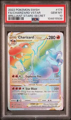 PSA 10 2022 POKEMON SWORD & SHIELD BRILLIANT STARS #174 FA/CHARIZARD VSTAR - Image 1