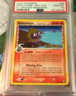 2006 Pokemon EX Dragon Frontiers *SMOOCHUM*Reverse Foil 64/101 PSA 10 GEM MINT💎 - Image 4
