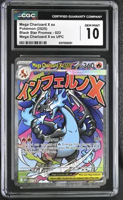 Mega Charizard X ex 2025 Pokemon Black Star Promos CGC 10 #023 - Image 1