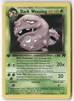 Pokemon Dark Weezing (31) 31/82 1st Edition Team Rocket Rare - Image 1