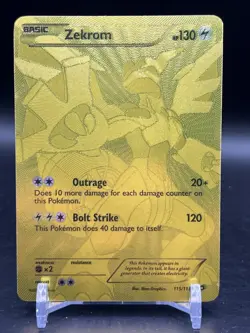 2013 Pokemon Black & White Legendary Treasures Zekrom Gold 115/113 Secret Rare - Image 1