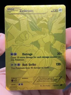2013 Pokemon Black & White Legendary Treasures Zekrom Gold 115/113 Secret Rare - Image 3