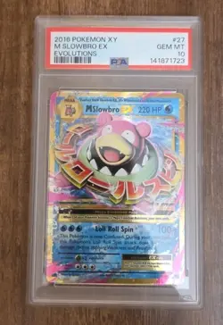 PSA 10 Gem Mint M Slowbro EX Holo #27 Evolutions 2016 Pokemon - Image 1