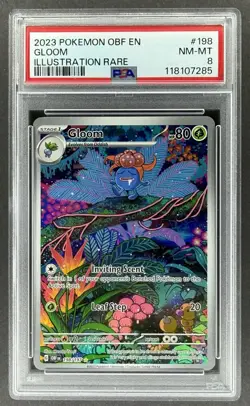 2023 Pokemon Obsidian Flames Gloom #189 Illustration Rare EN PSA 8 NM-MT - Image 1
